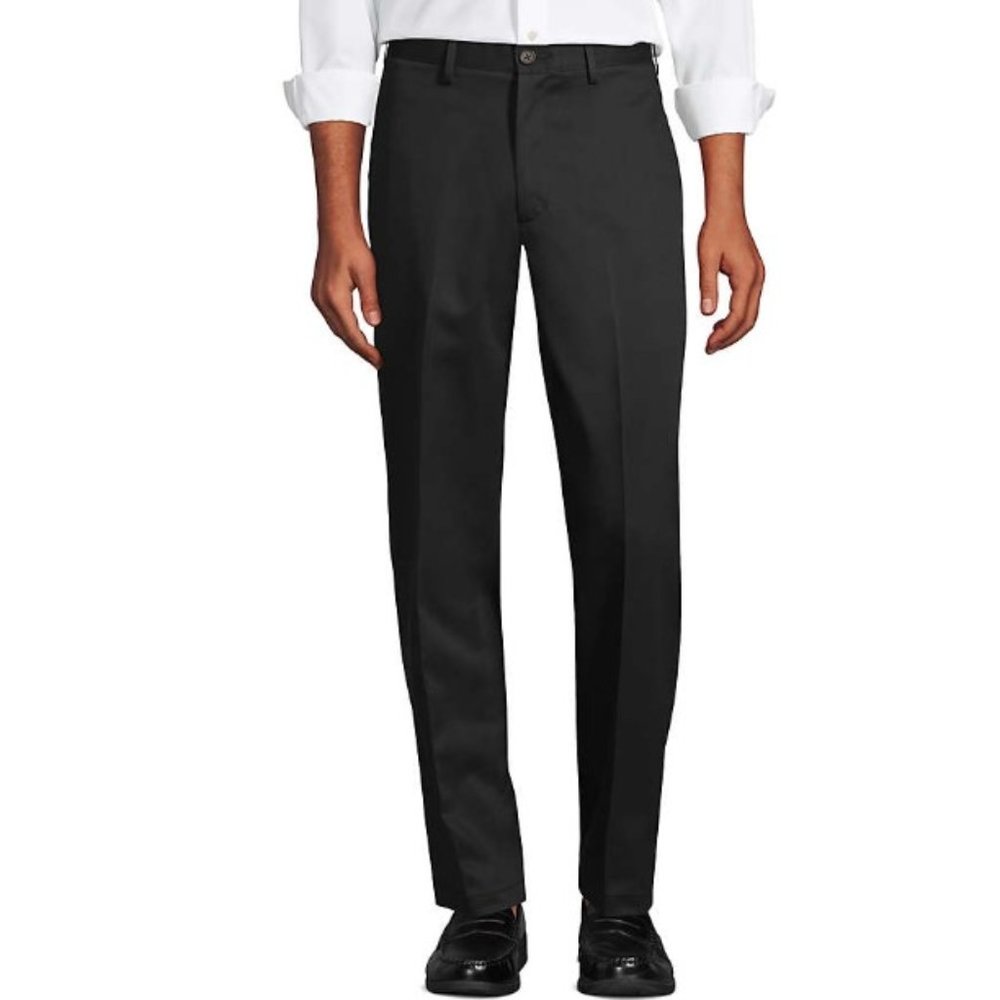 COFFEE BROWN Land’s End Men's Tailored Fit No Iron Chino Pants - 36x28